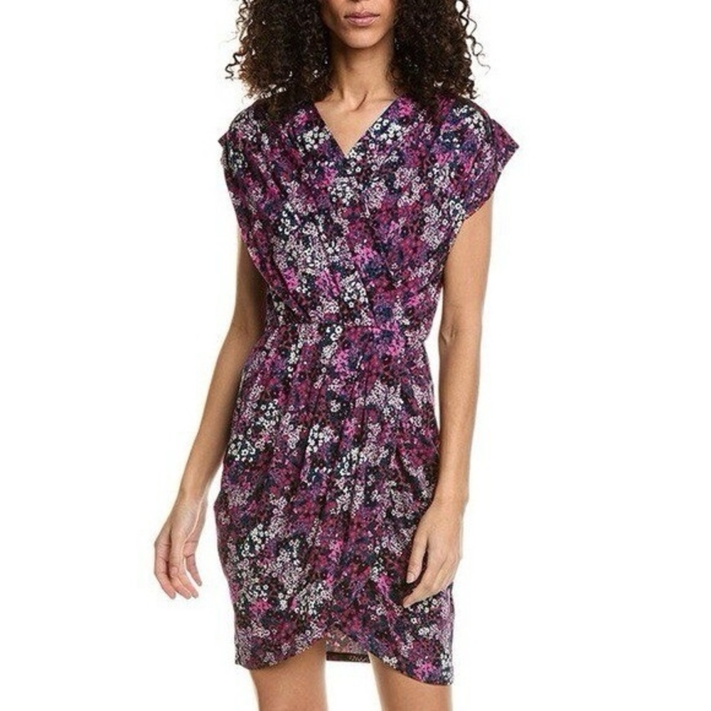 Ted Baker London Jersey Faux Wrap Dress In Purple Pink Blue Women’s Size 6